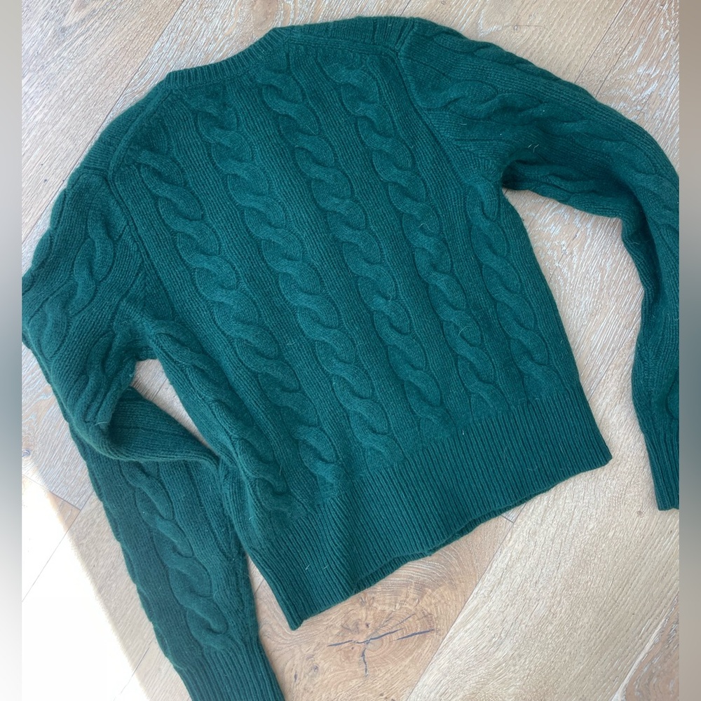 Polo Ralph Lauren Cable-Knit Wool-Cashmere Cardigan Sweater in Castleton Green - Picture 7 of 7